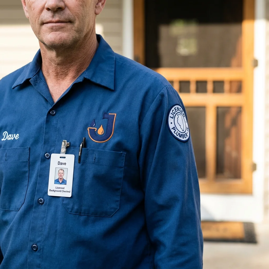 Licensed plumber showing ID badge in Kiln, MS